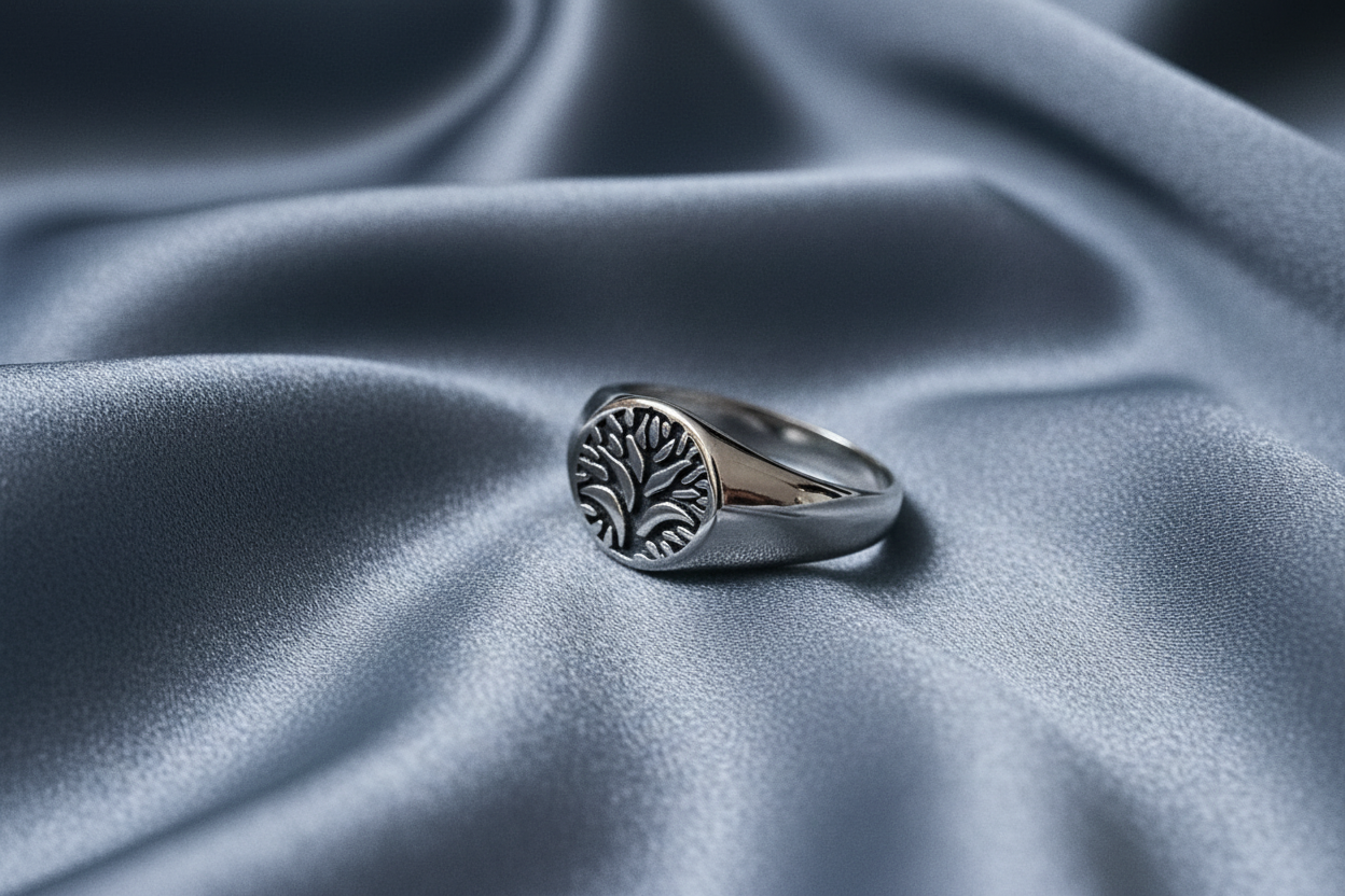 Sterling Silver Tree of Life Men's Ring, 11mm Wedding Band, Engagement, trendy
