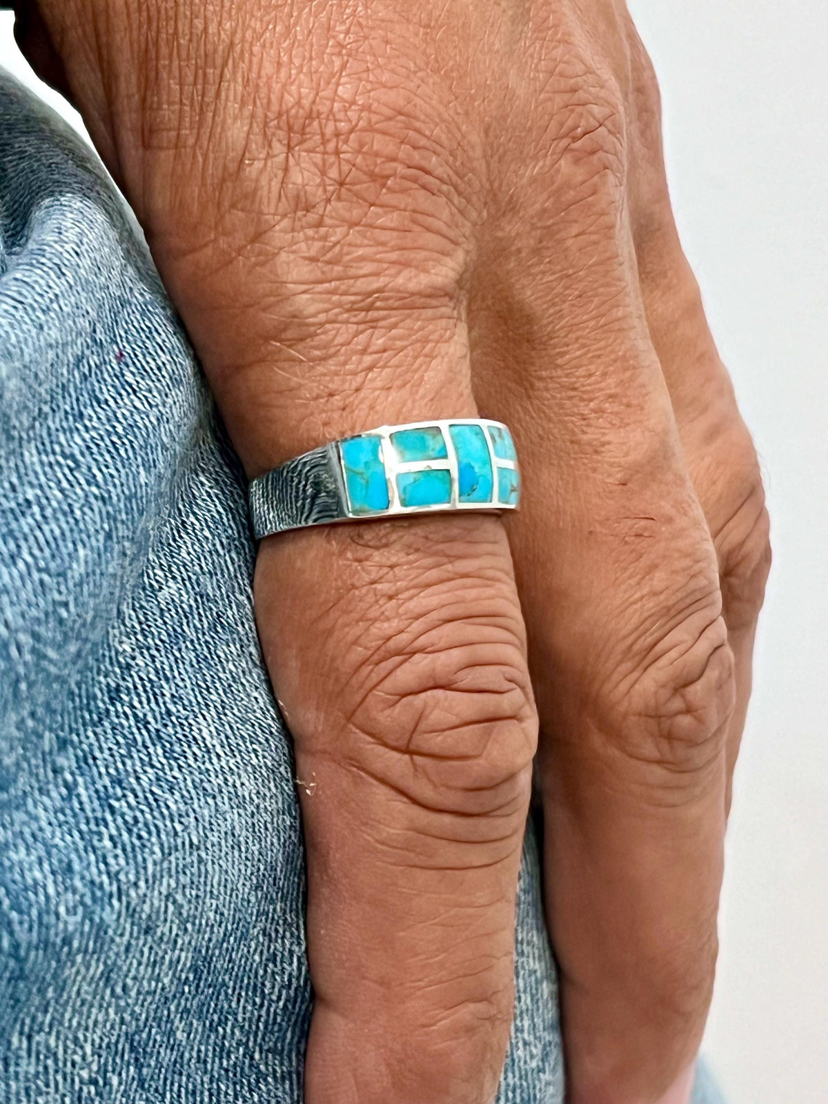 Turquoise Signet Ring – 925 Sterling Silver with 8.2mm Band Width