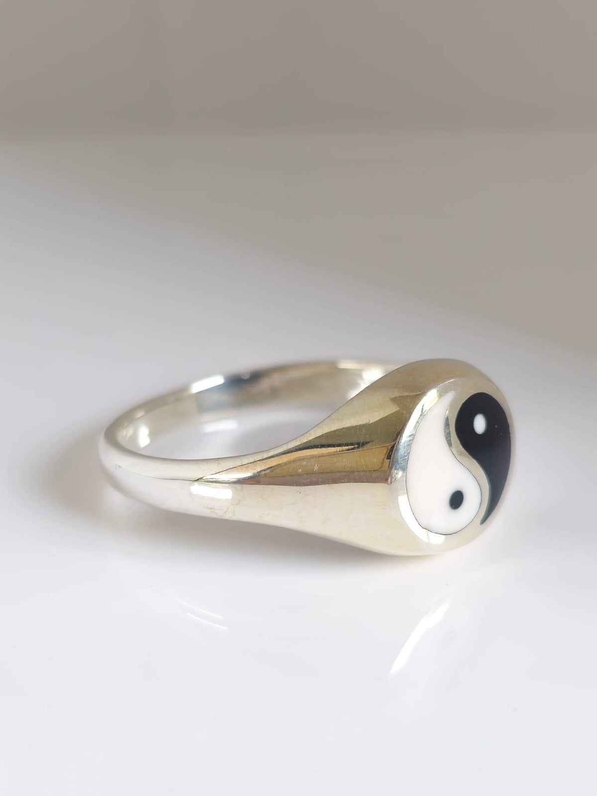 Yin Yang Balance in Onyx Statement Ring – Sterling Silver