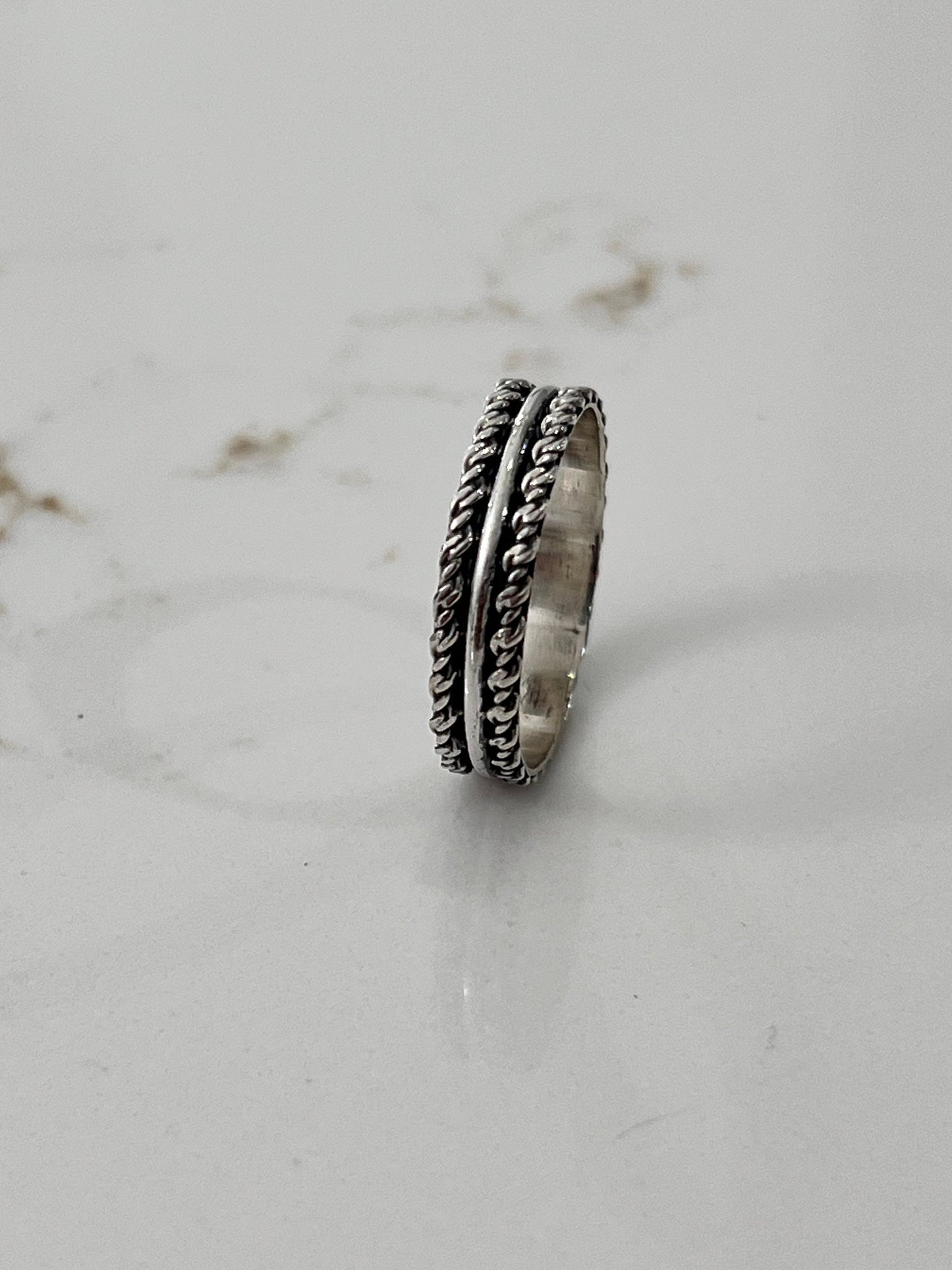 Sterling Silver Rope Ring, Durable Men's Band, Silver Band, Wedding Statement Ring, Gift for him/her, Unisex