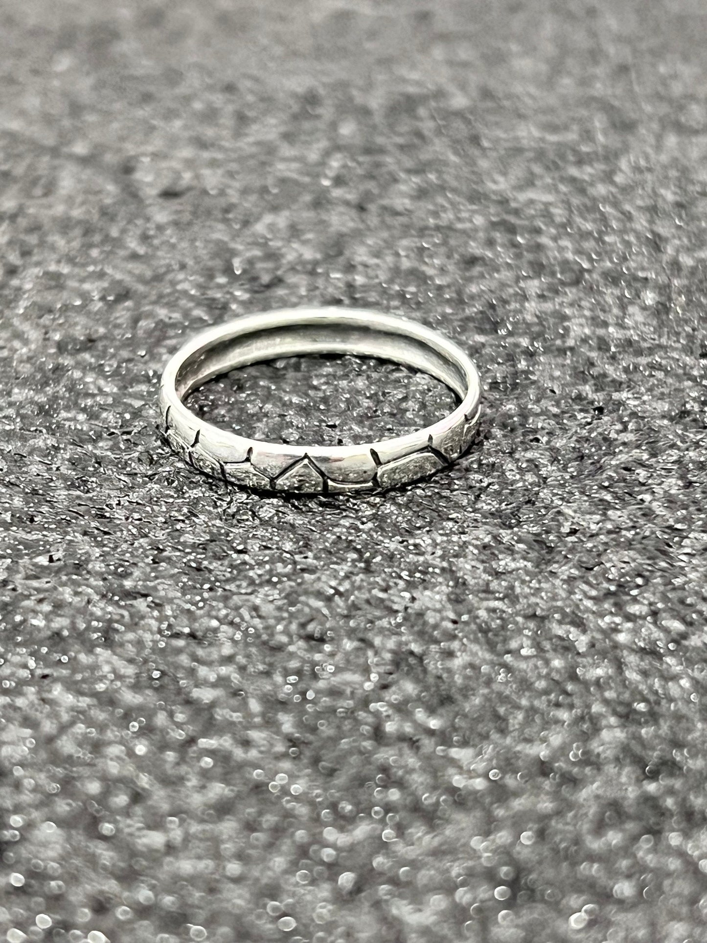 Oxidized Sterling Silver Design Ring