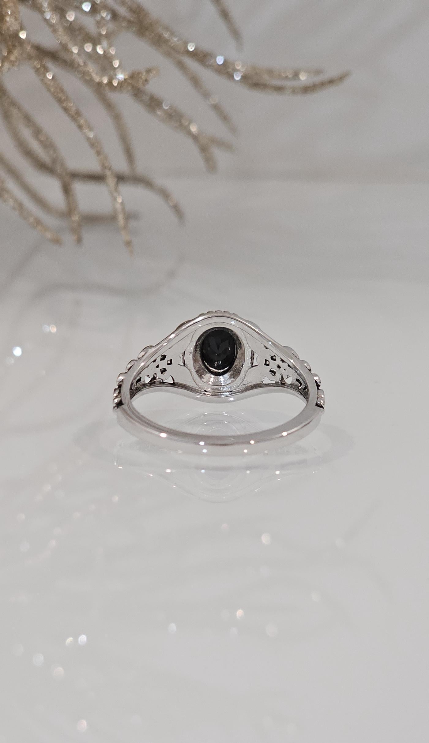 Sterling Silver Black Onyx Signet Ring: Tarnish Resistant, 925 Oval Stone
