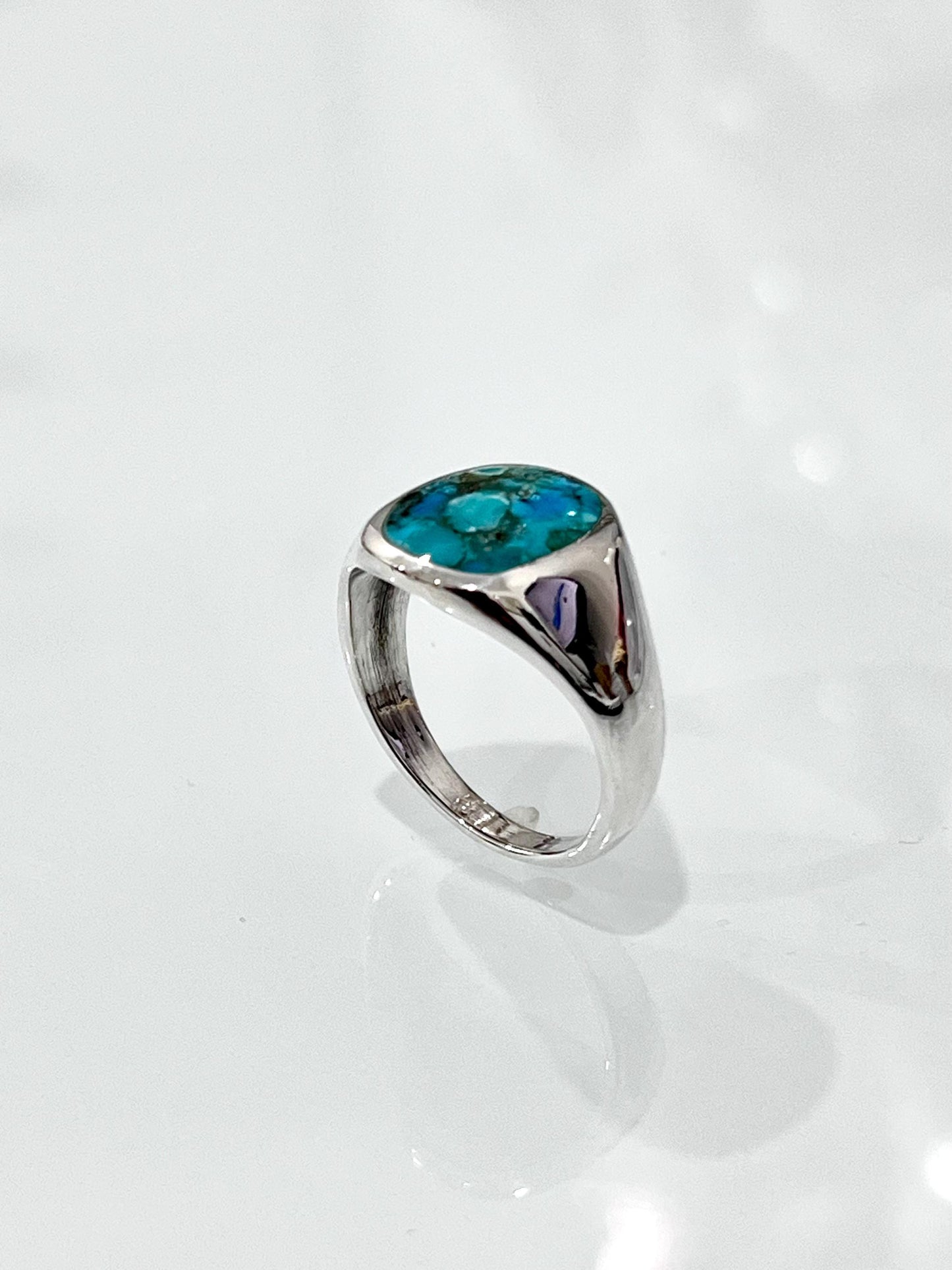 Round Turquoise Men's Ring