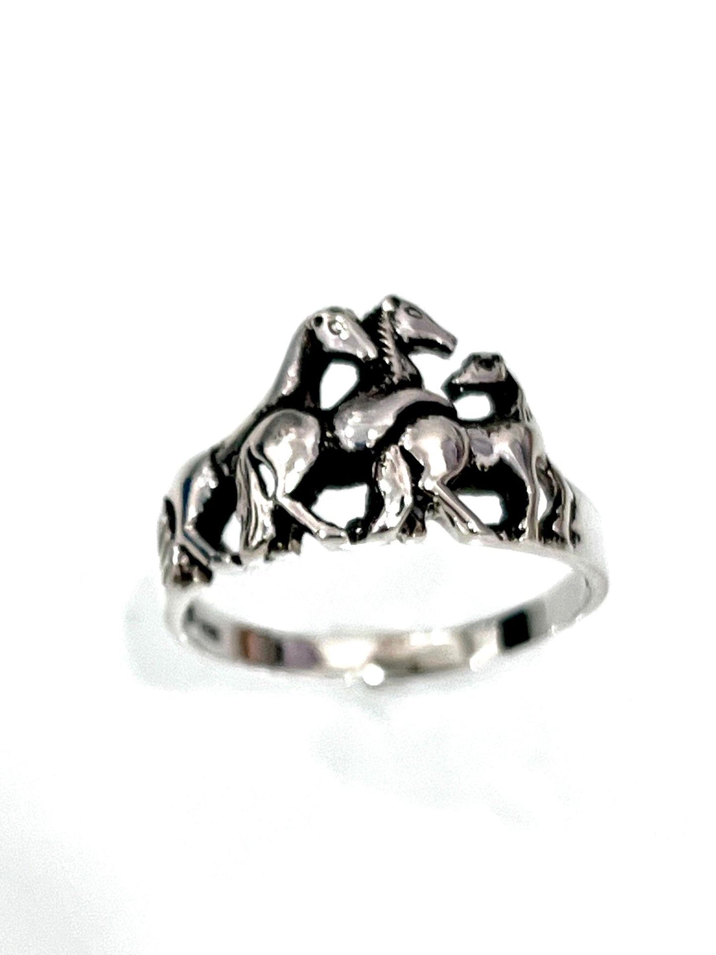 Sterling Silver Horse Ring: Equestrian Jewelry Gift