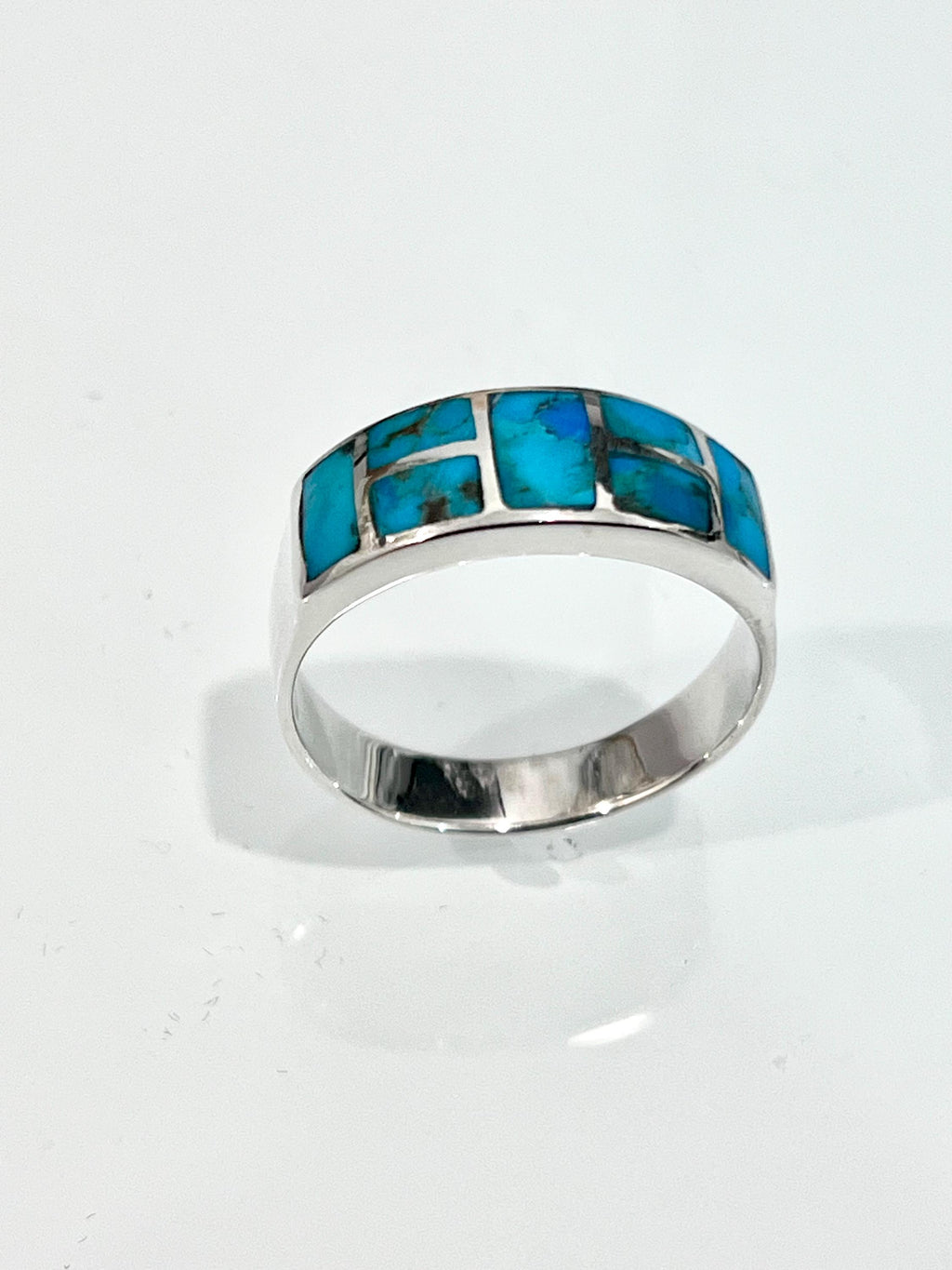 Turquoise Signet Ring – 925 Sterling Silver with 8.2mm Band Width
