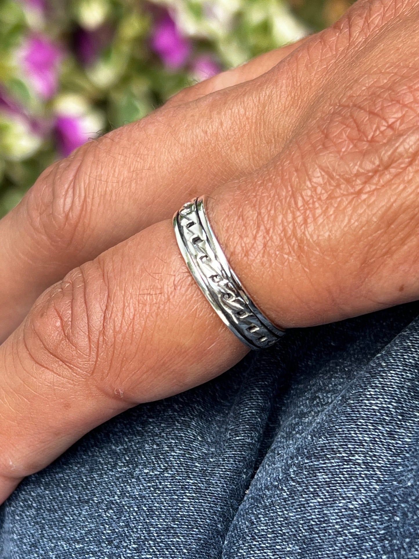 Sterling Silver Cuban Link Ring: Unisex Chain Band, 5mm