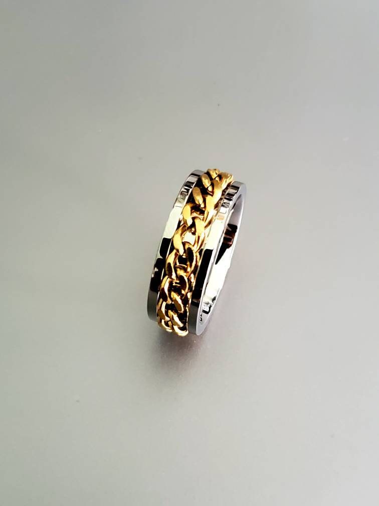 Two Tone Spinner Ring