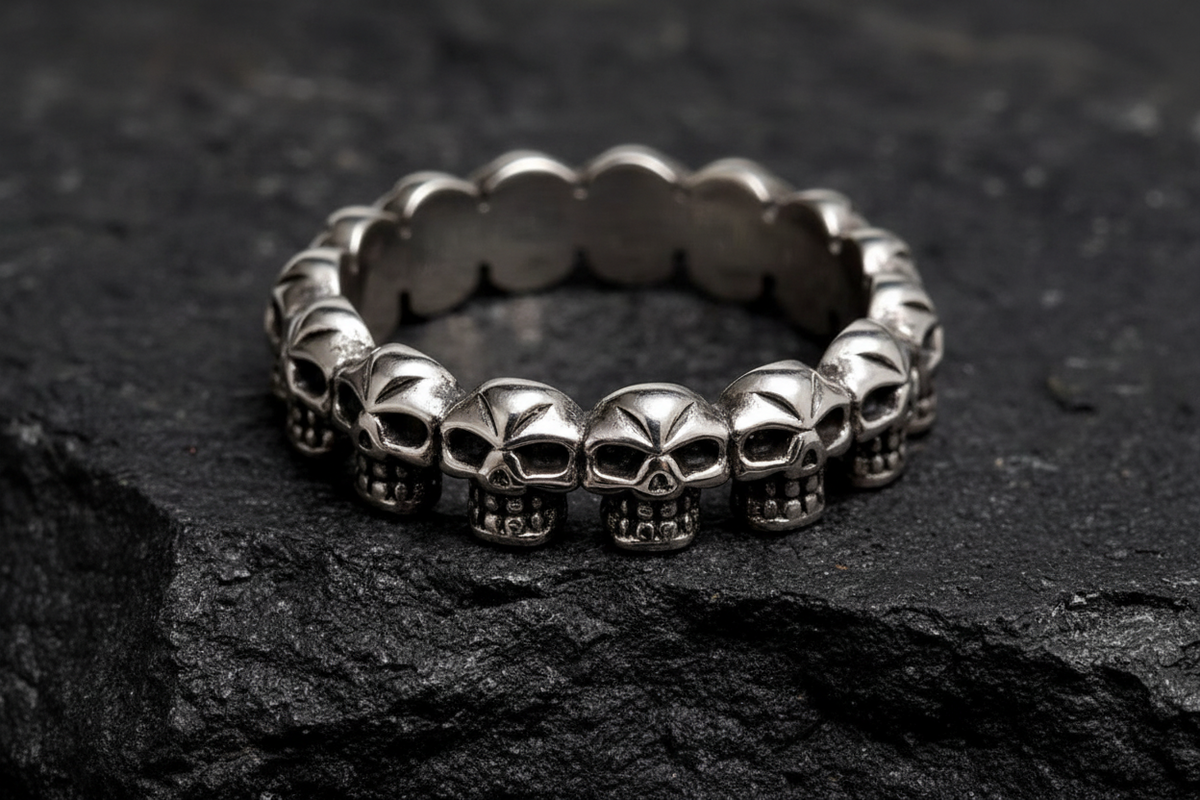 Thin Skull Men's Ring – 925 Sterling Silver