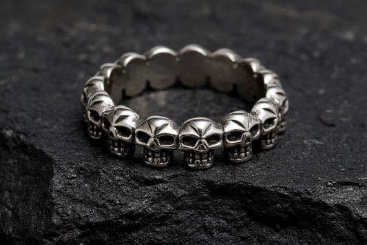 Thin Skull Ring, Sterling Silver Ring, Gothic Men's Women Ring, 925 stamped , Gothic, Skeleton