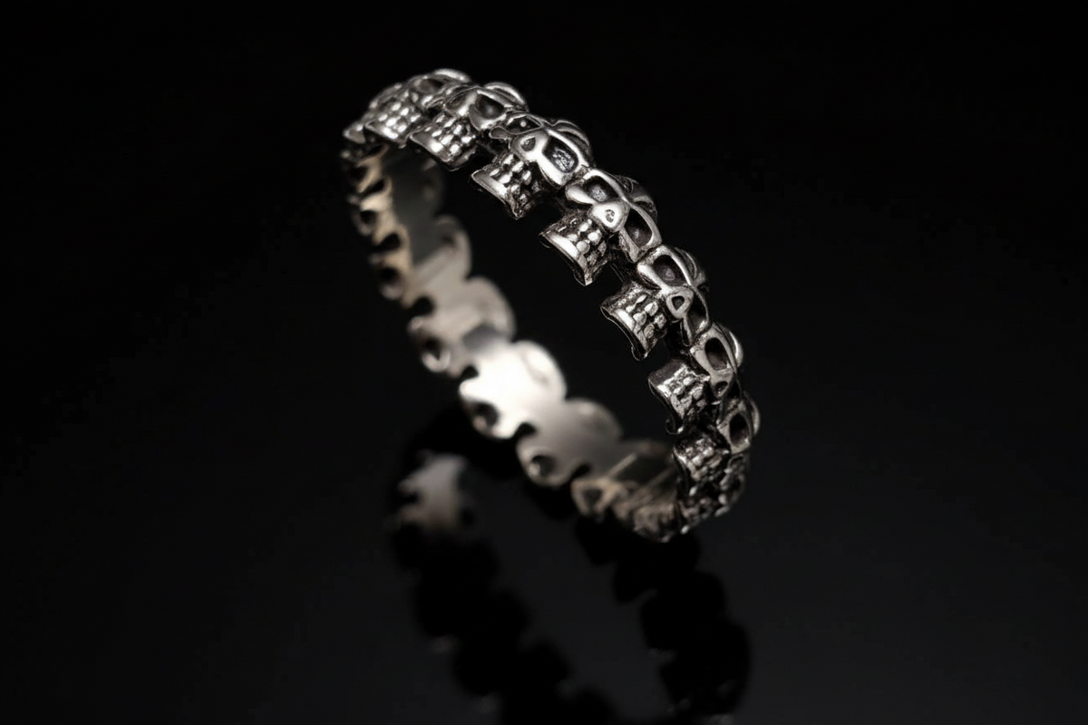 Thin Skull Men's Ring – 925 Sterling Silver