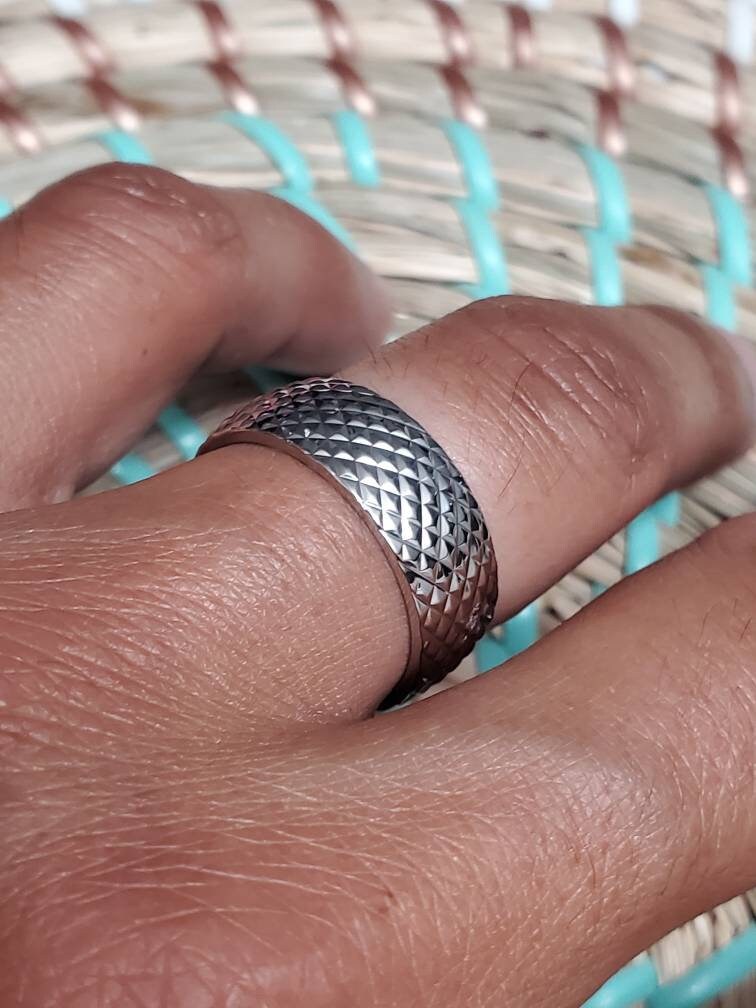 Stainless Steel 316L Men's Diamond Thread Design Ring