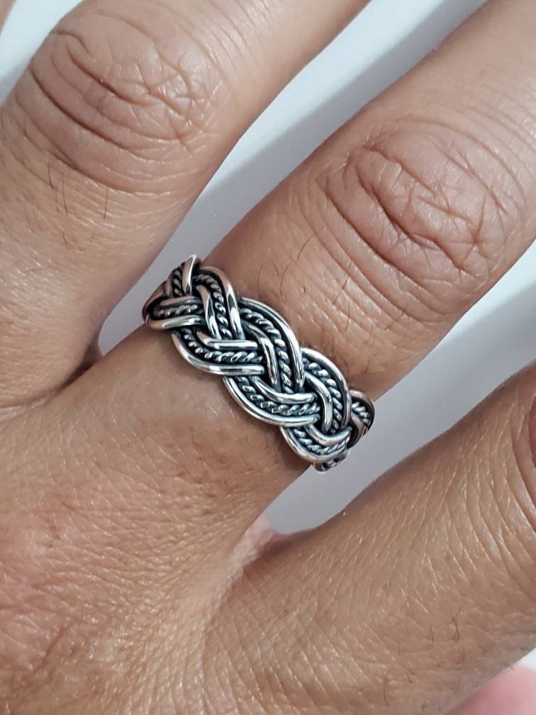 Sterling Silver Men's Ring, Oxidized Sterling Silver Ring, Men's 8mm Band, Men Jewelry, Jewelry for Him, 925 Silver Ring