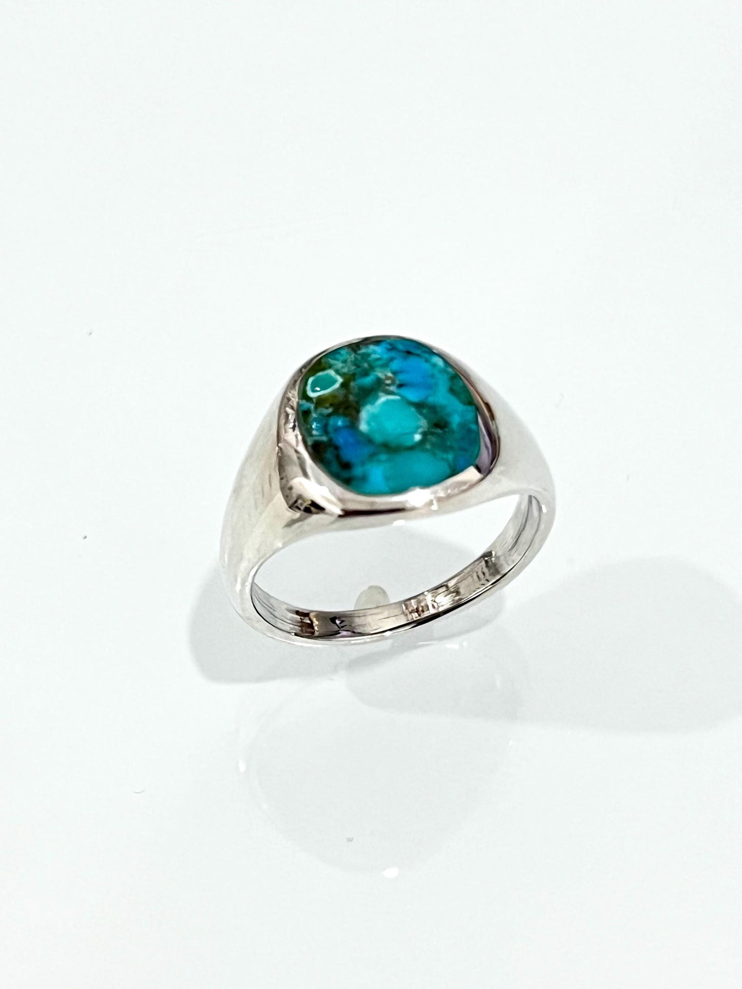 Round Turquoise Men's Ring