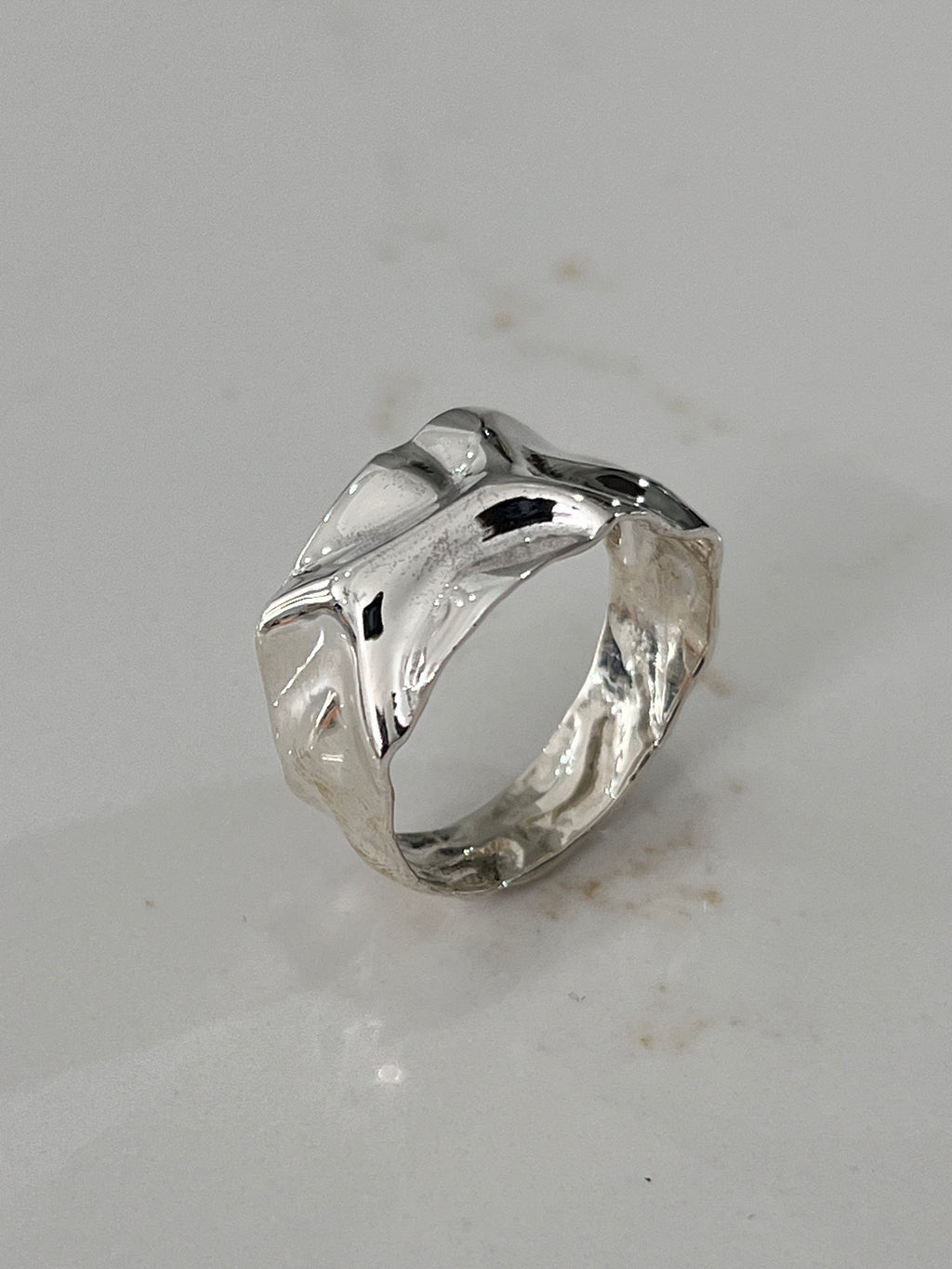 Foil Unisex Wedding Ring – Sterling Silver with 12.5mm Band Width