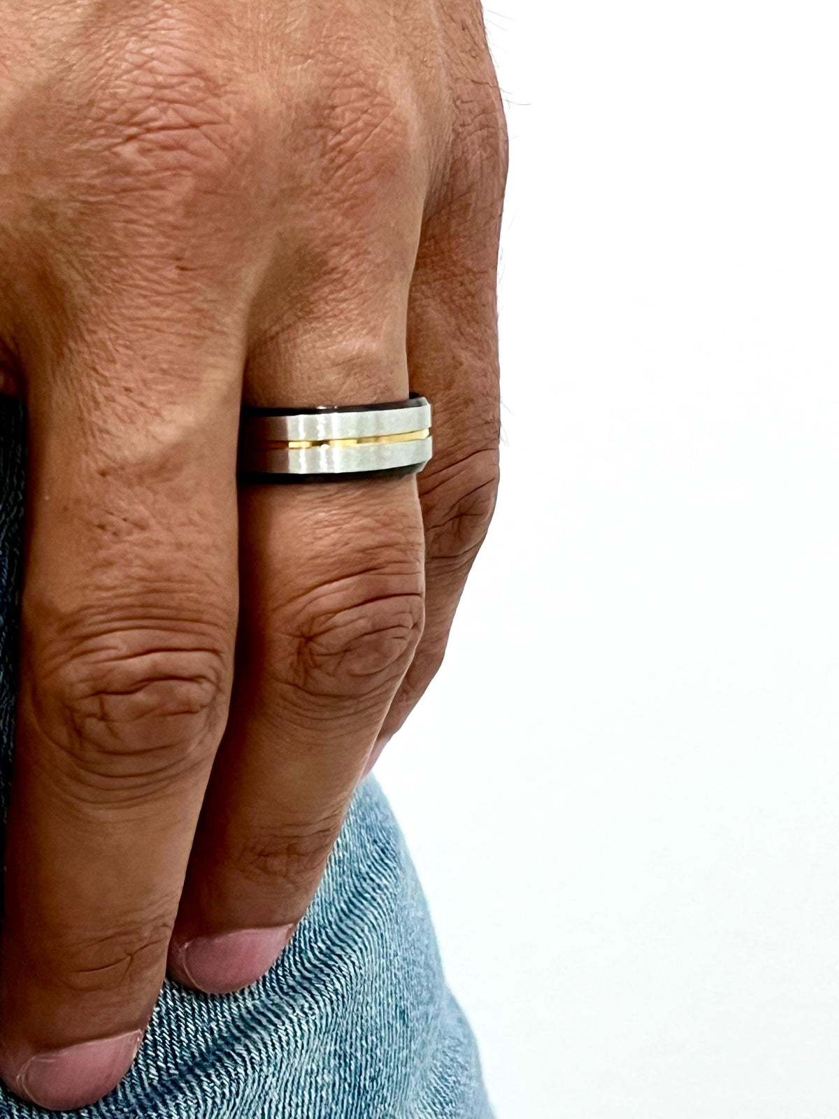 Gold Stripe Ring – 8mm Band Width
