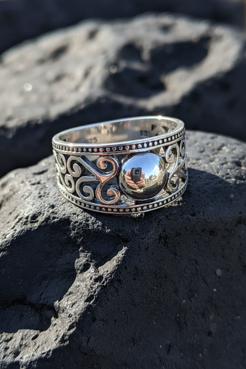 Bali Dome Statement Ring – Sterling Silver