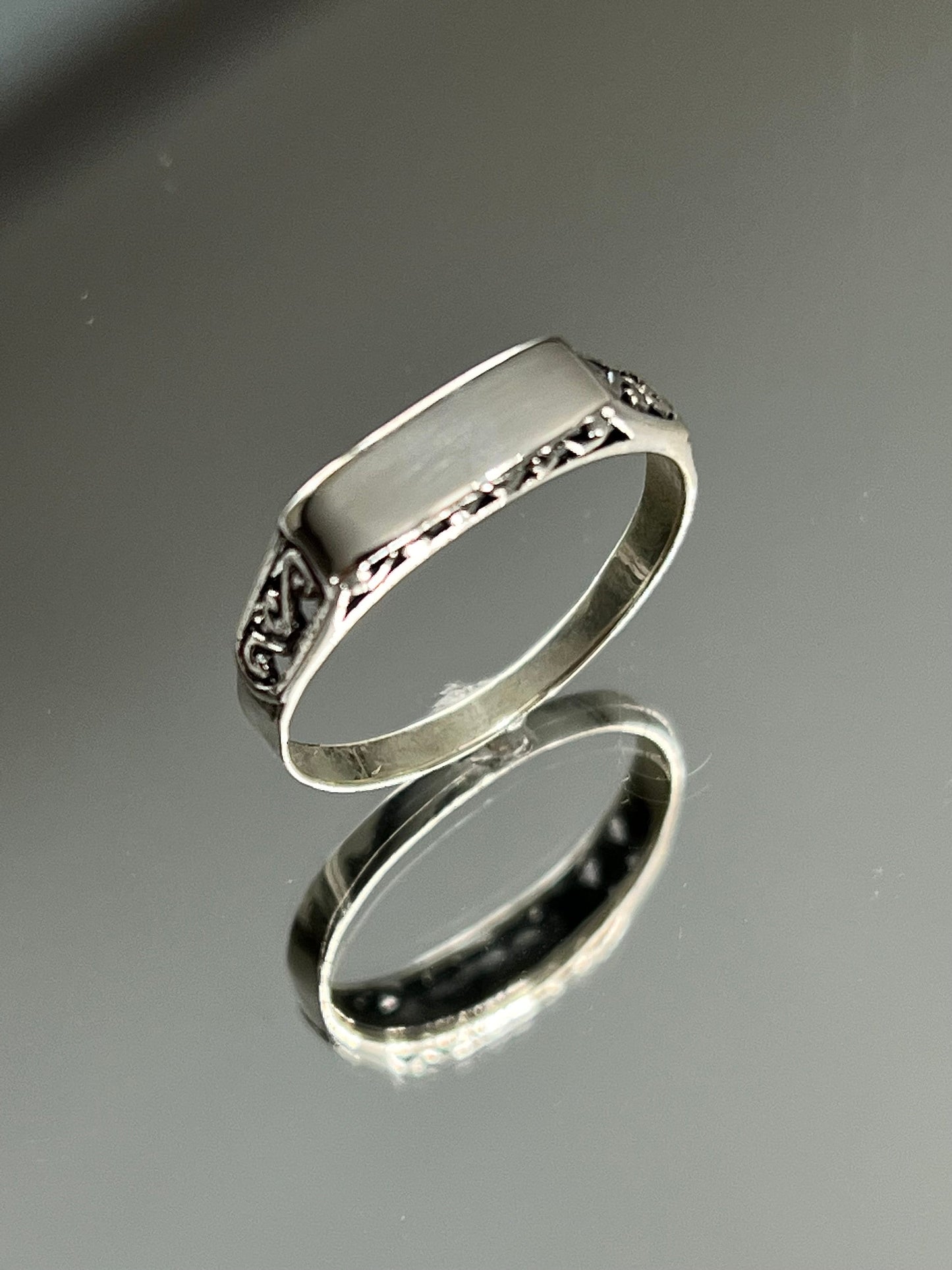 Oxidized Sterling Silver Design Ring