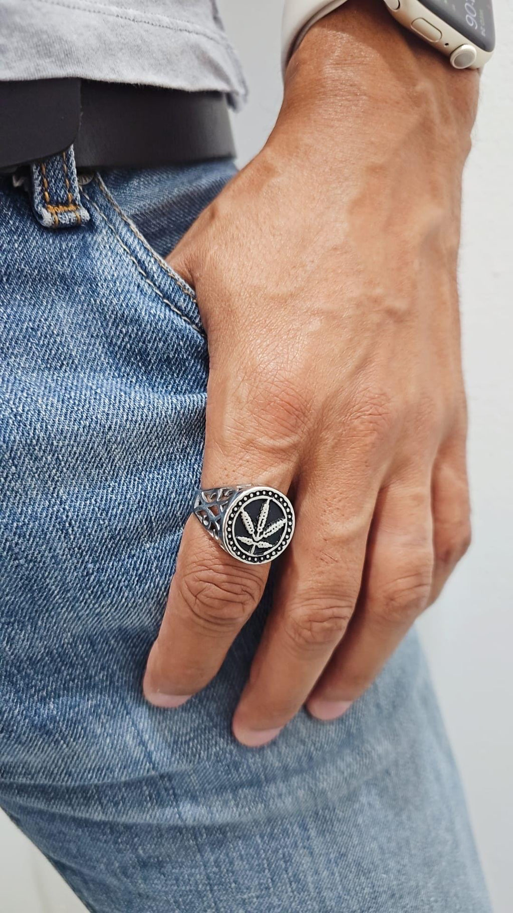 Marijuana Men's Ring – Stainless Steel