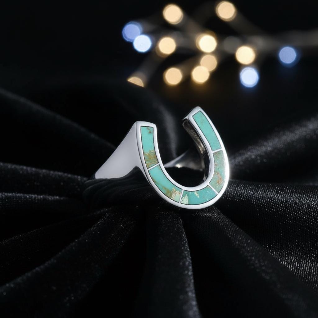 Horseshoe Turquoise Ring – Sterling Silver