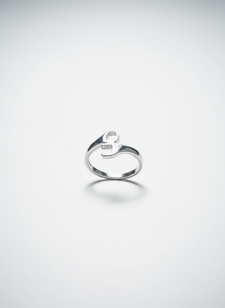 Wrench Ring, Sterling Silver Men & Women's Ring, Masculine Silver Band, High Polished non tarnish ring, Gift for him, Mechanic, Tools