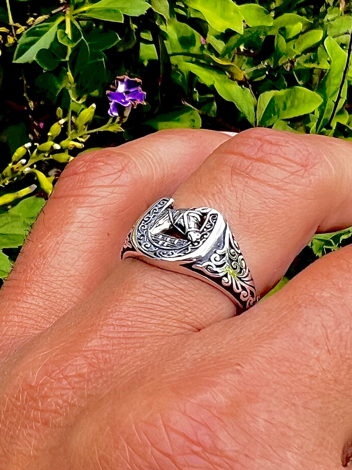 Horse Shoe Men's Ring – Sterling Silver