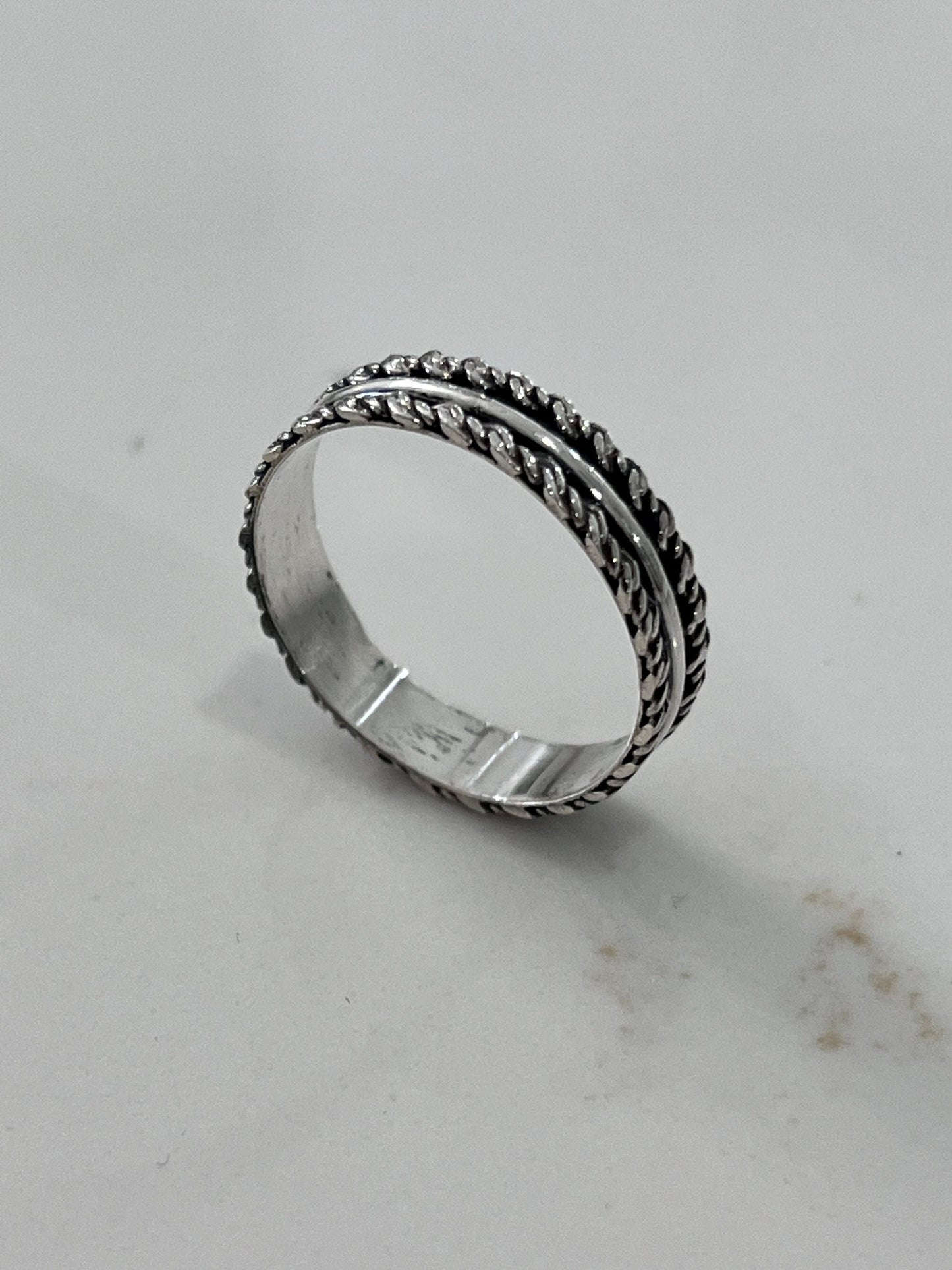 Sterling Silver Rope Ring, Durable Men's Band, Silver Band, Wedding Statement Ring, Gift for him/her, Unisex