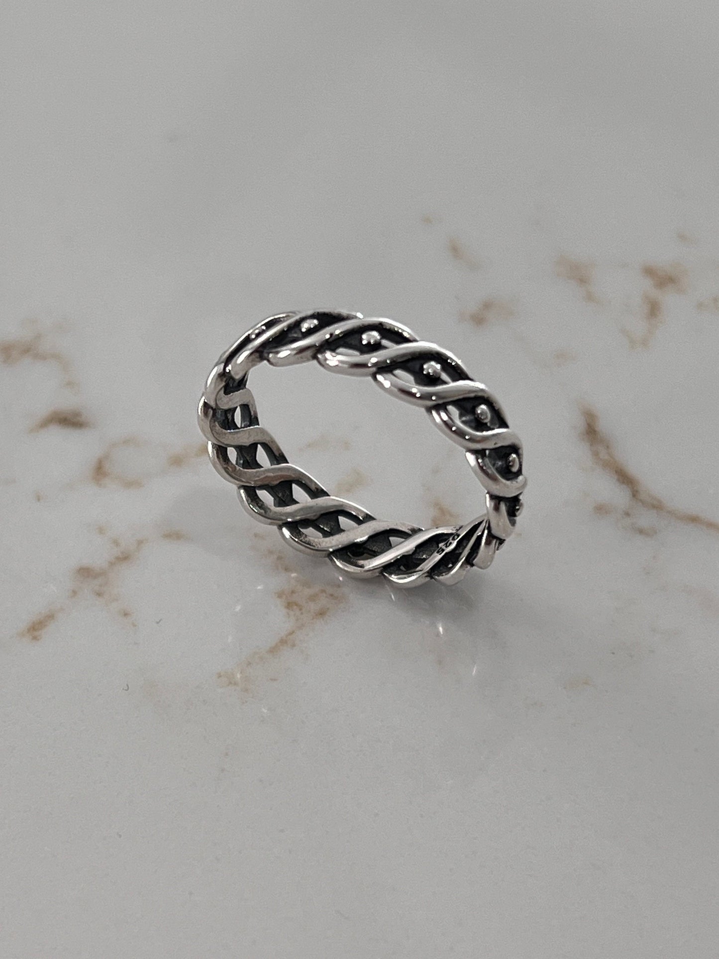 The Spiral Eye, Sterling Silver Men's Ring, 5mm Wedding Band, Engagement Rings for Men or Unisex