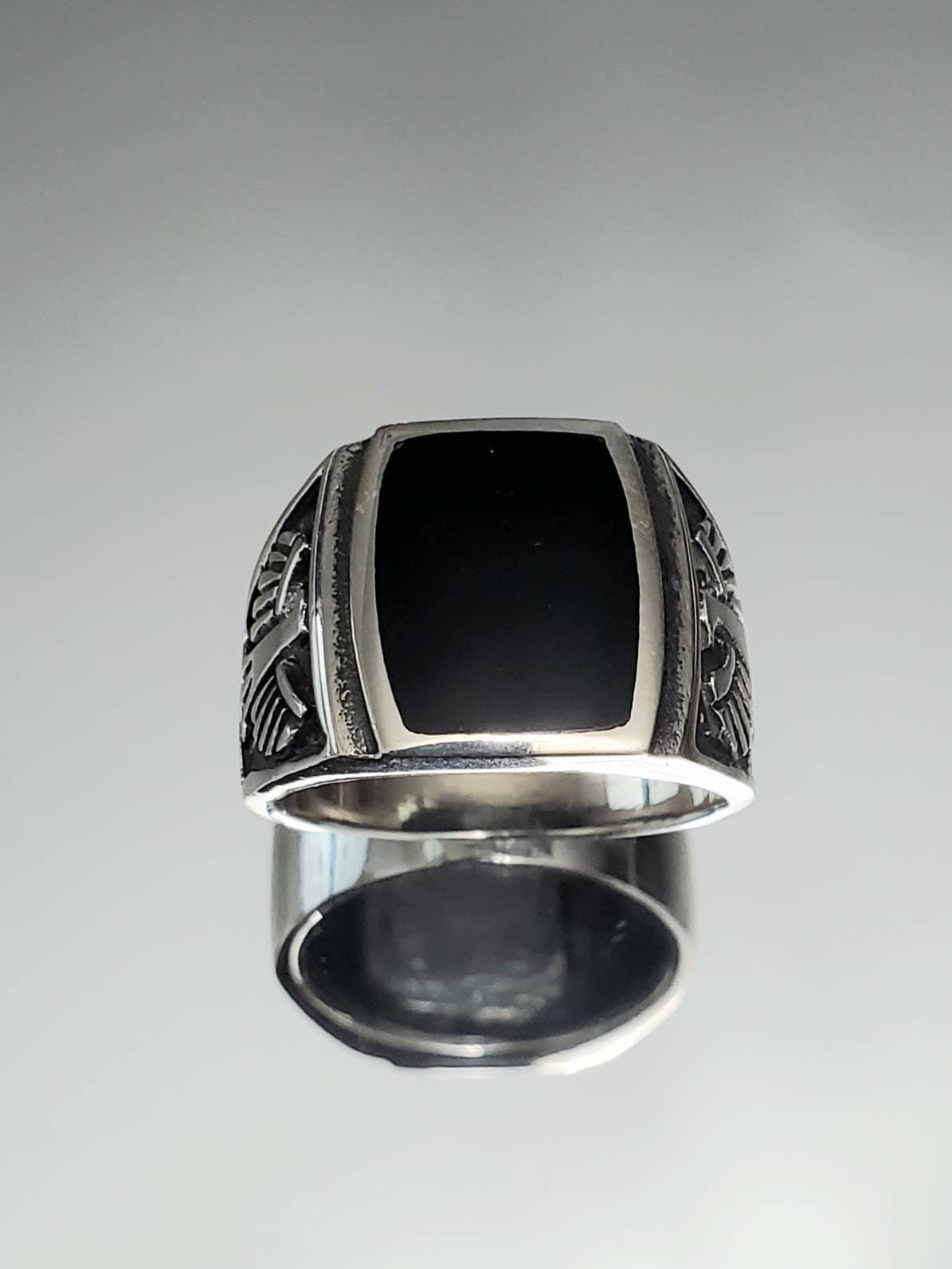 Onyx Kingsman Eagle Ring