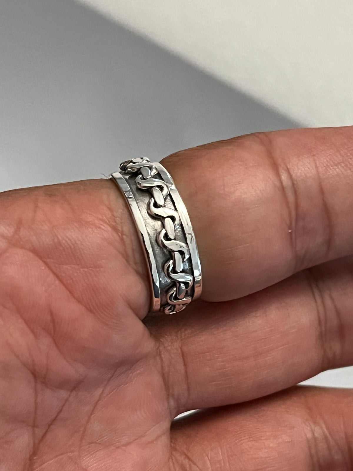 Fidget Spinner Silver Ring Band