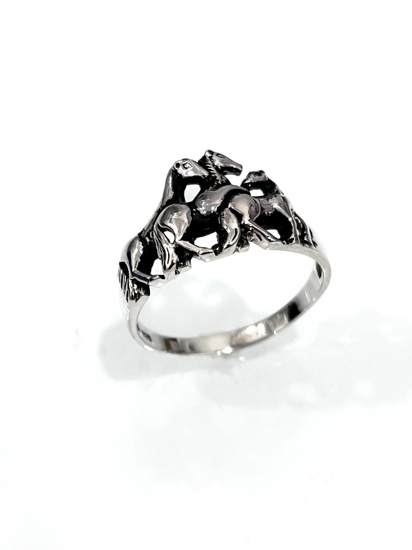 Sterling Silver Horse Ring: Equestrian Jewelry Gift
