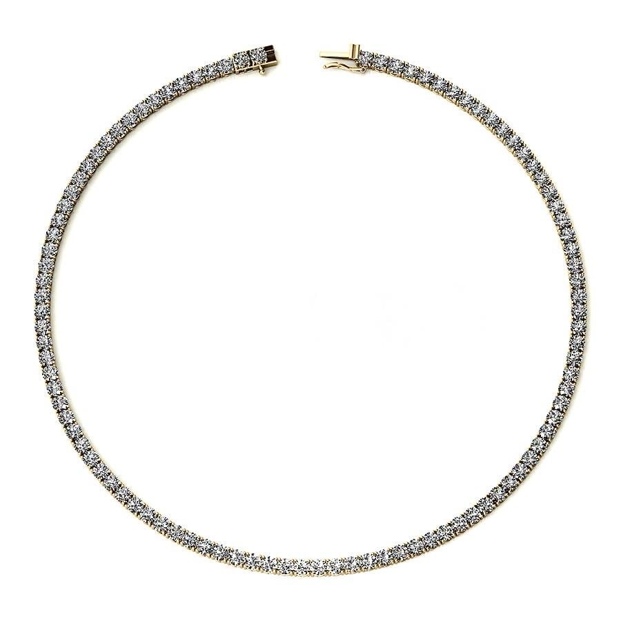 Moissanite Gold Plate Tennis Necklace on 925