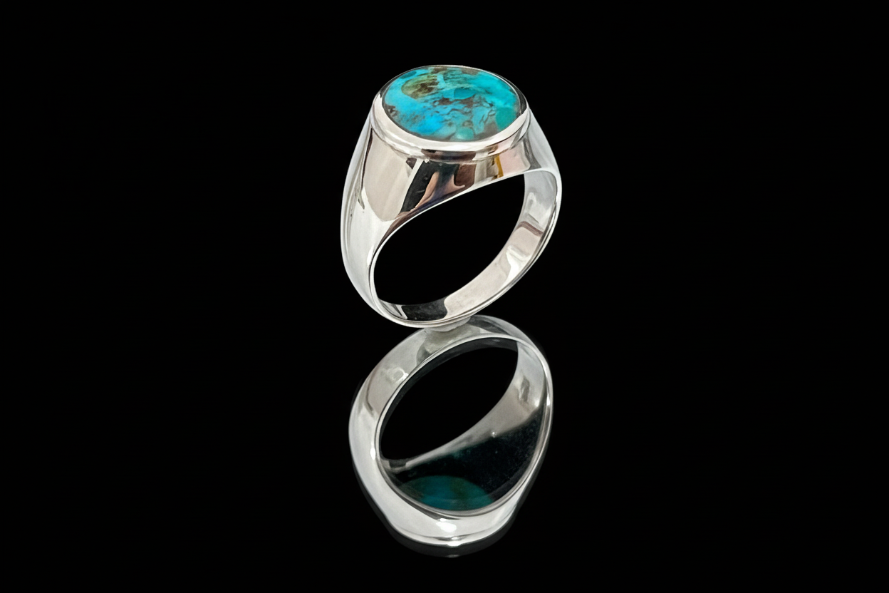 Turquoise Signet Ring 12mm
