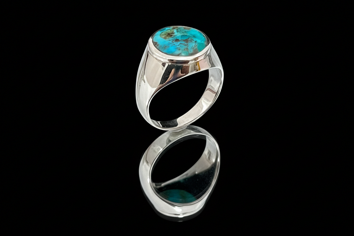 Turquoise Signet Ring 12mm