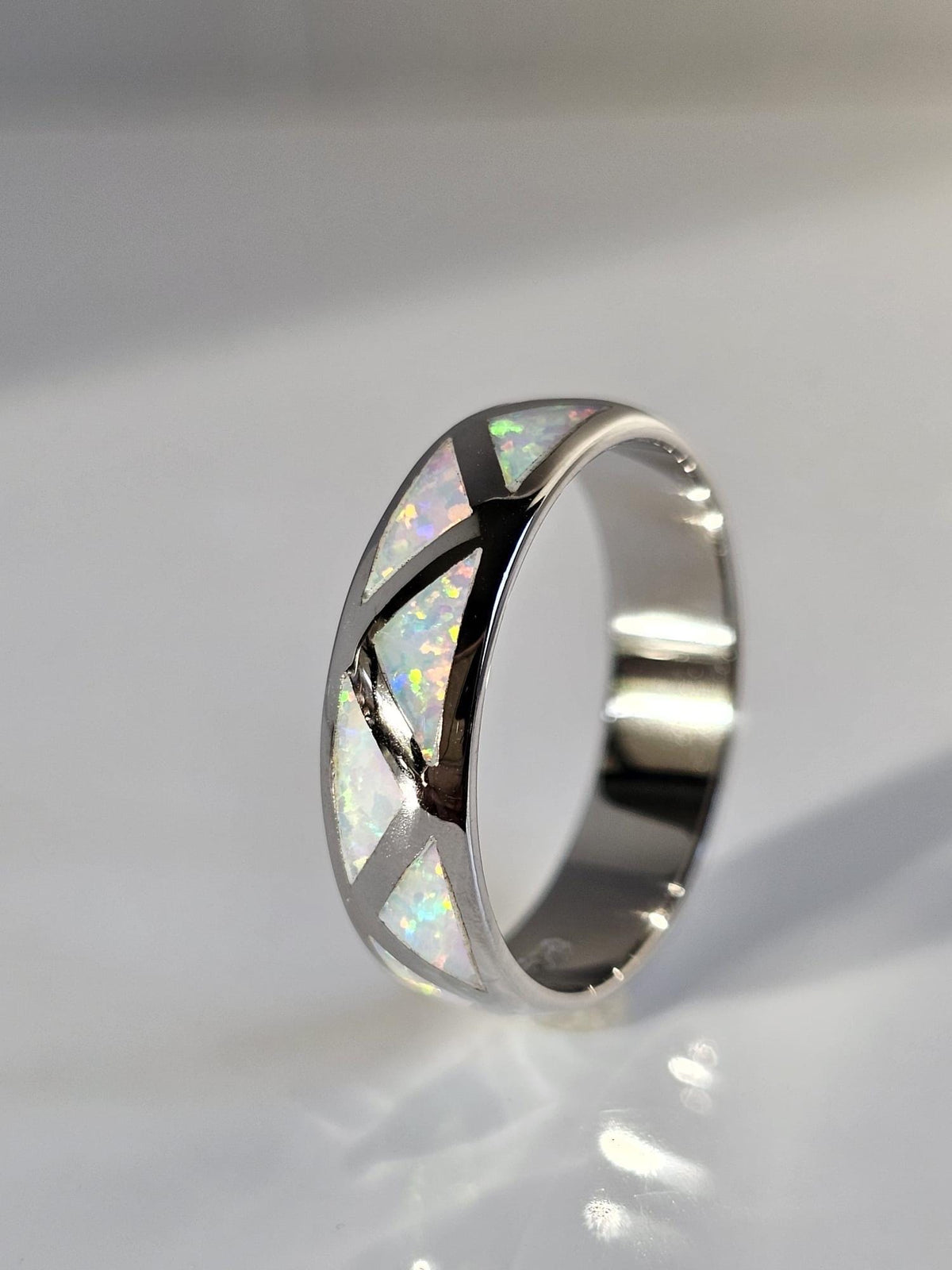 Pyramid Opal Ring – 925 Sterling Silver