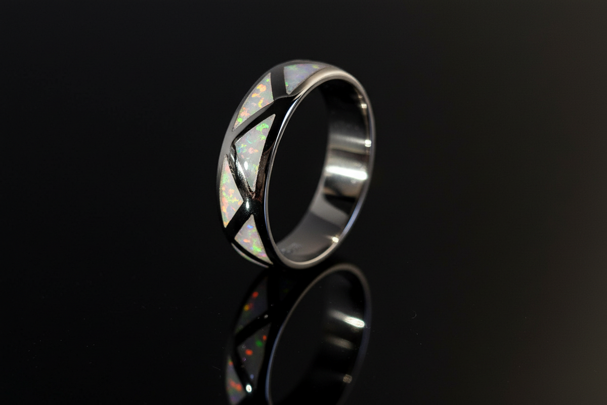 Pyramid Opal Ring – 925 Sterling Silver