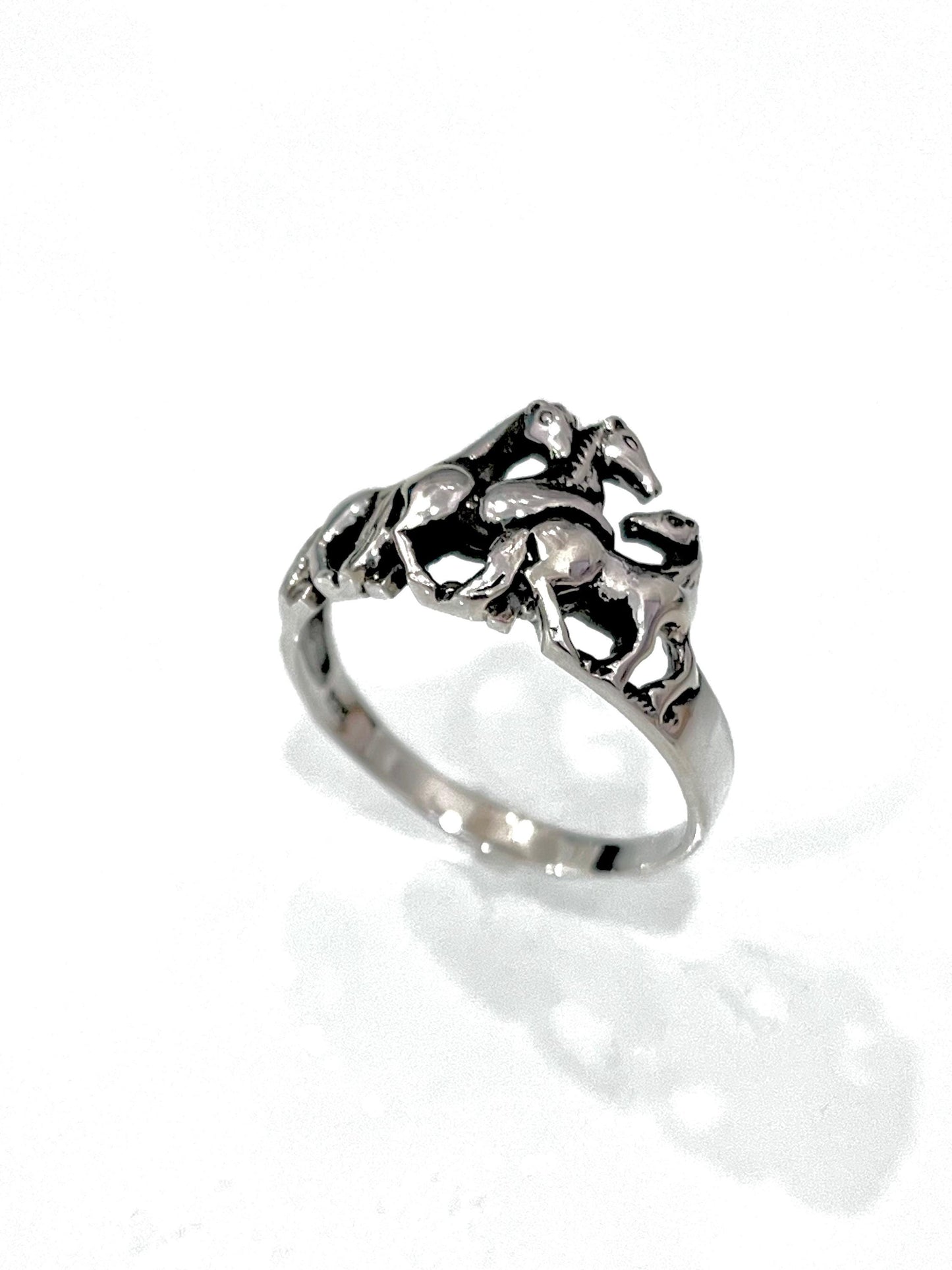Sterling Silver Horse Ring: Equestrian Jewelry Gift