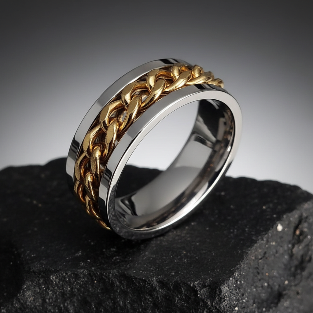 Two Tone Spinner Ring