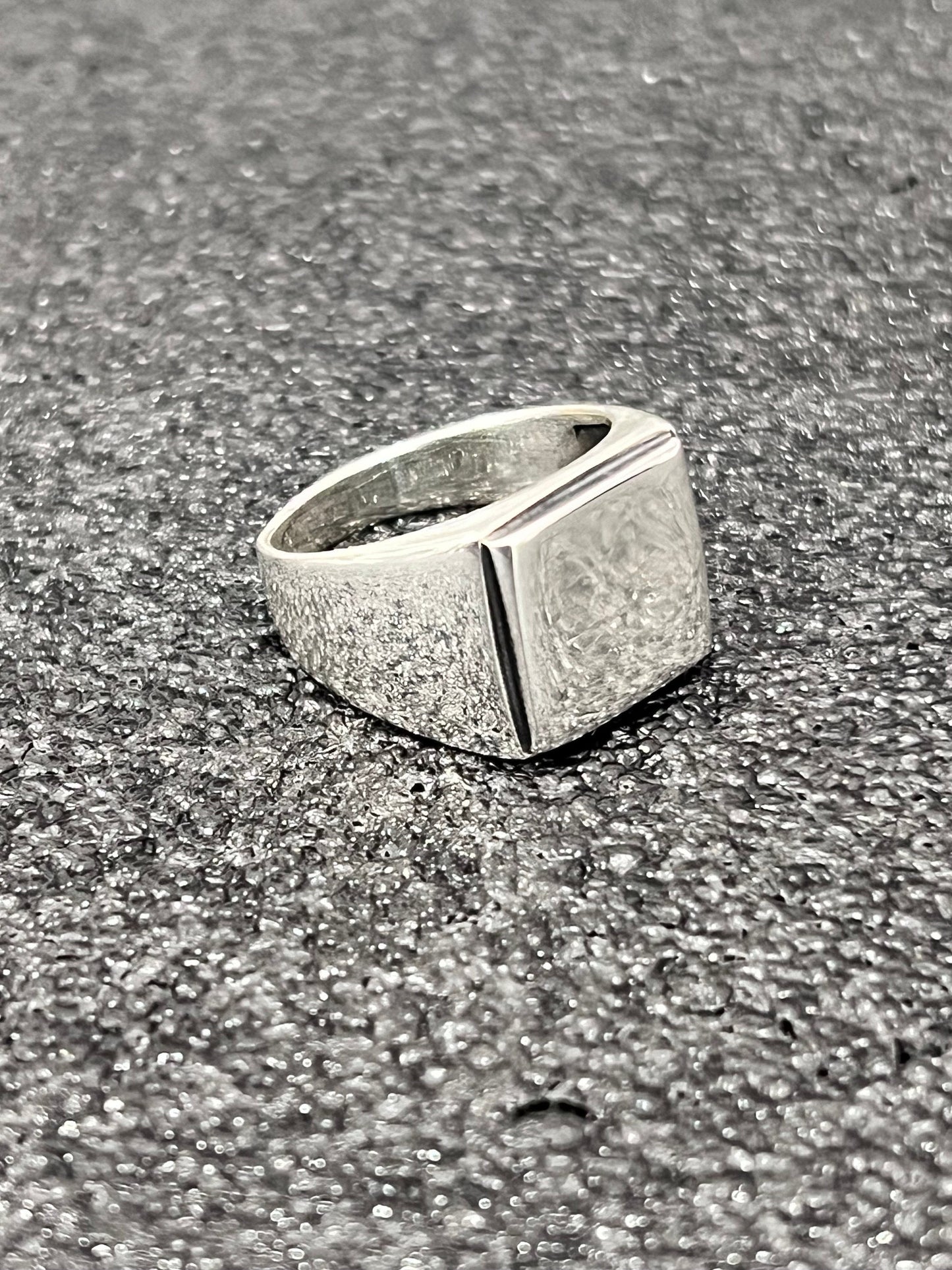 Sterling Silver Signet Ring: Bold 14mm Men's Band