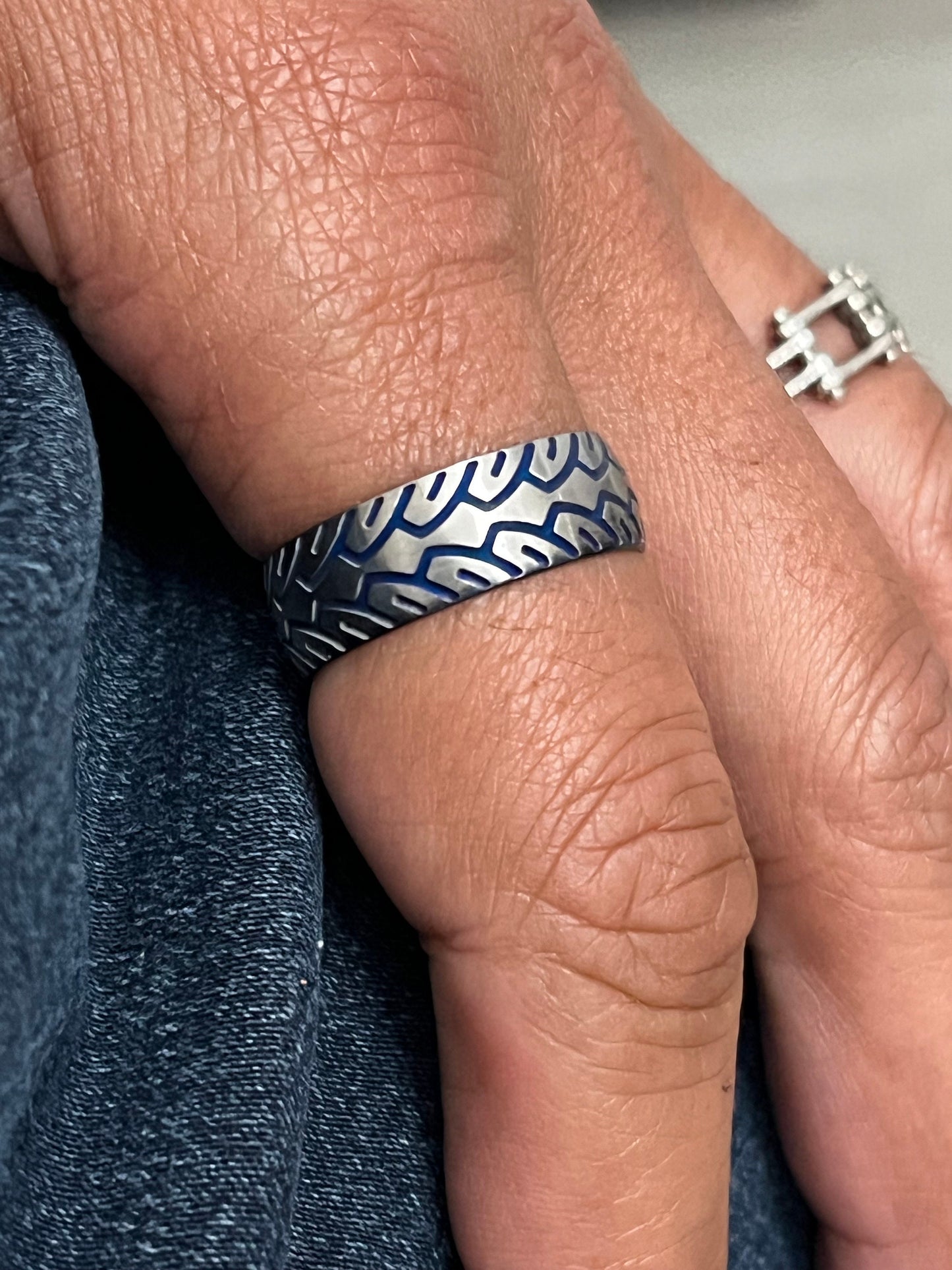 Blue Stainless Steel Tire Ring