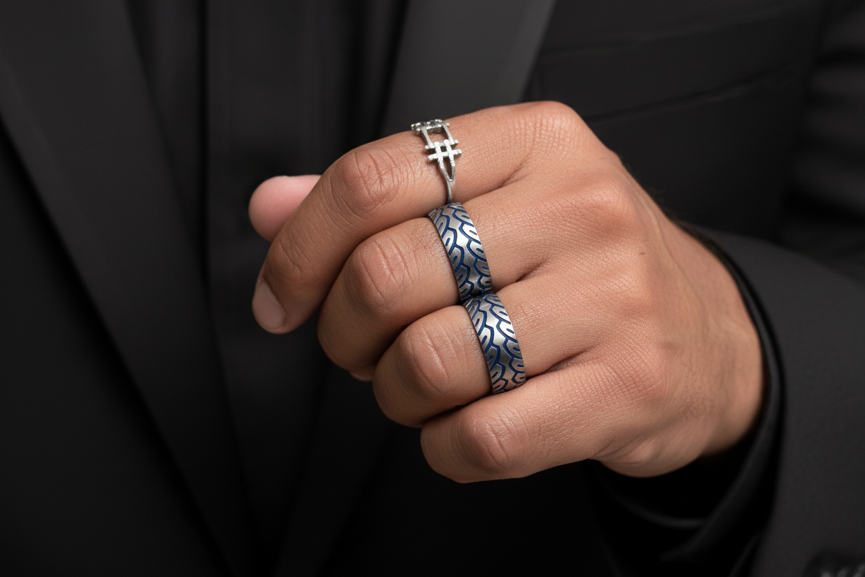 Blue Stainless Steel Tire Ring