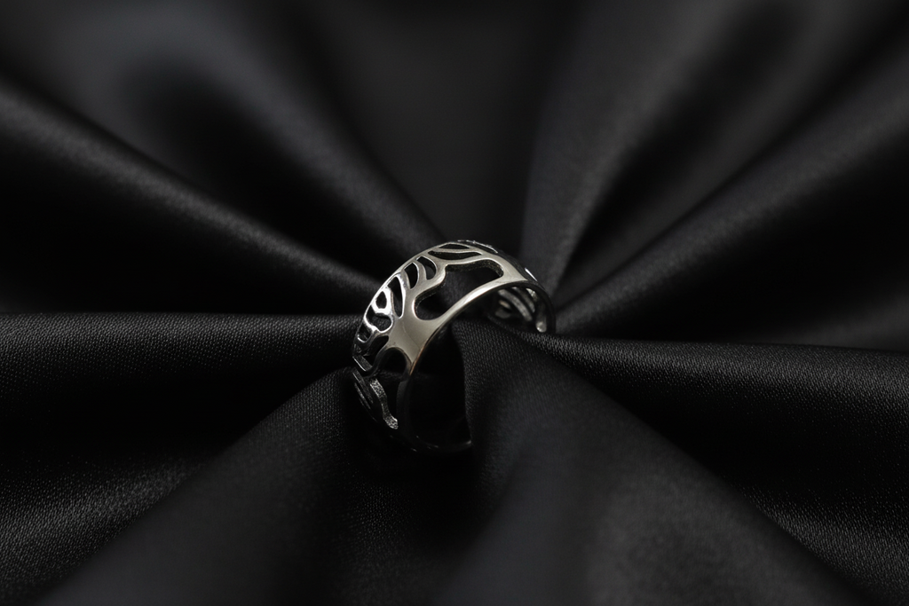 Tree of Life Men's Wedding Ring – Sterling Silver