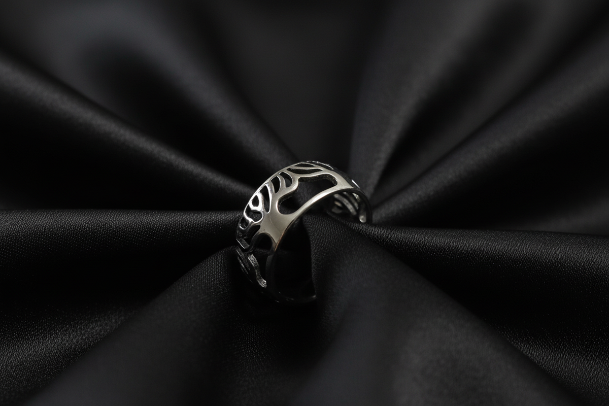Tree of Life Men's Wedding Ring – Sterling Silver