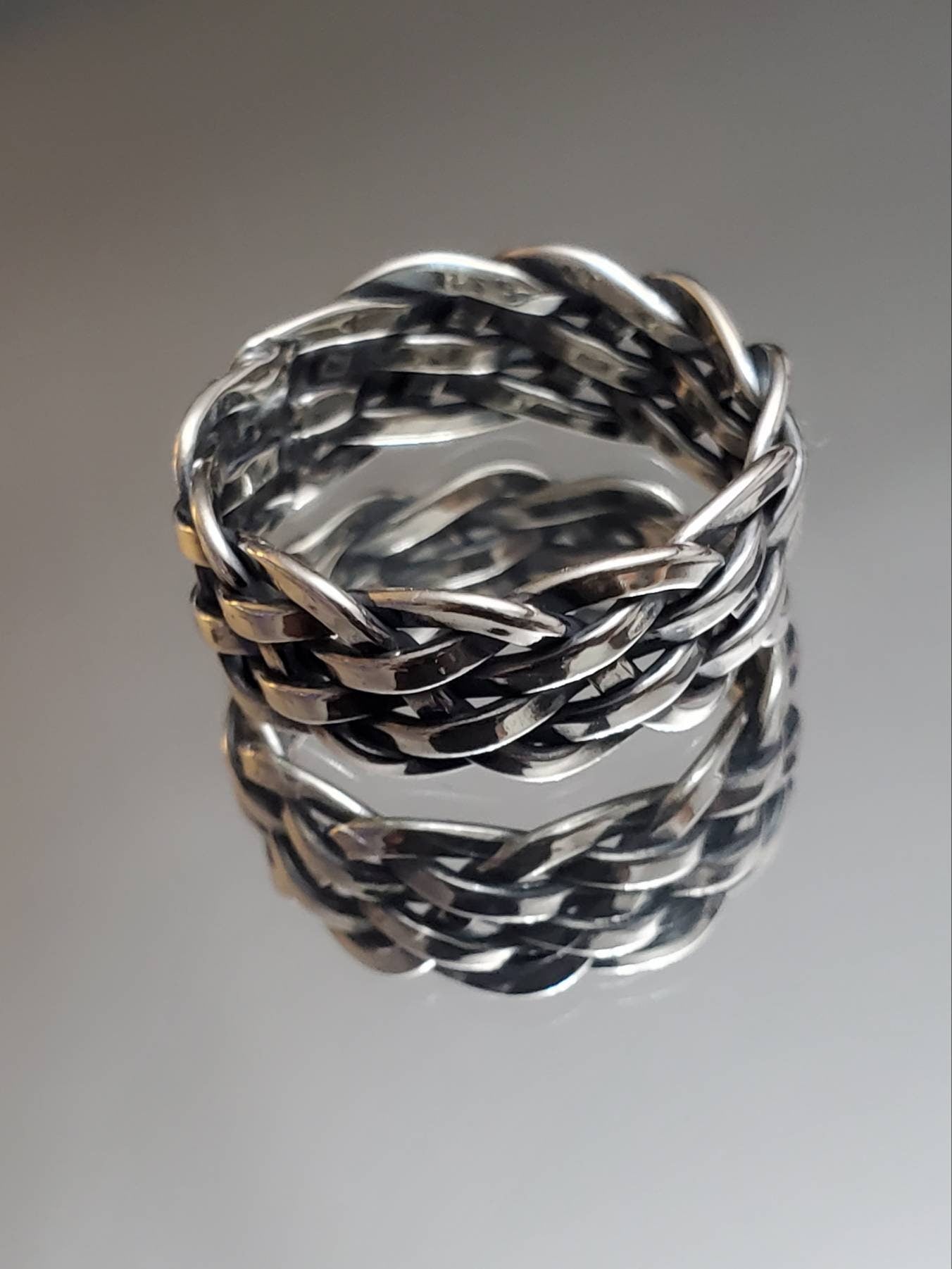 Oxidized Band Sterling Silver Men's Ring