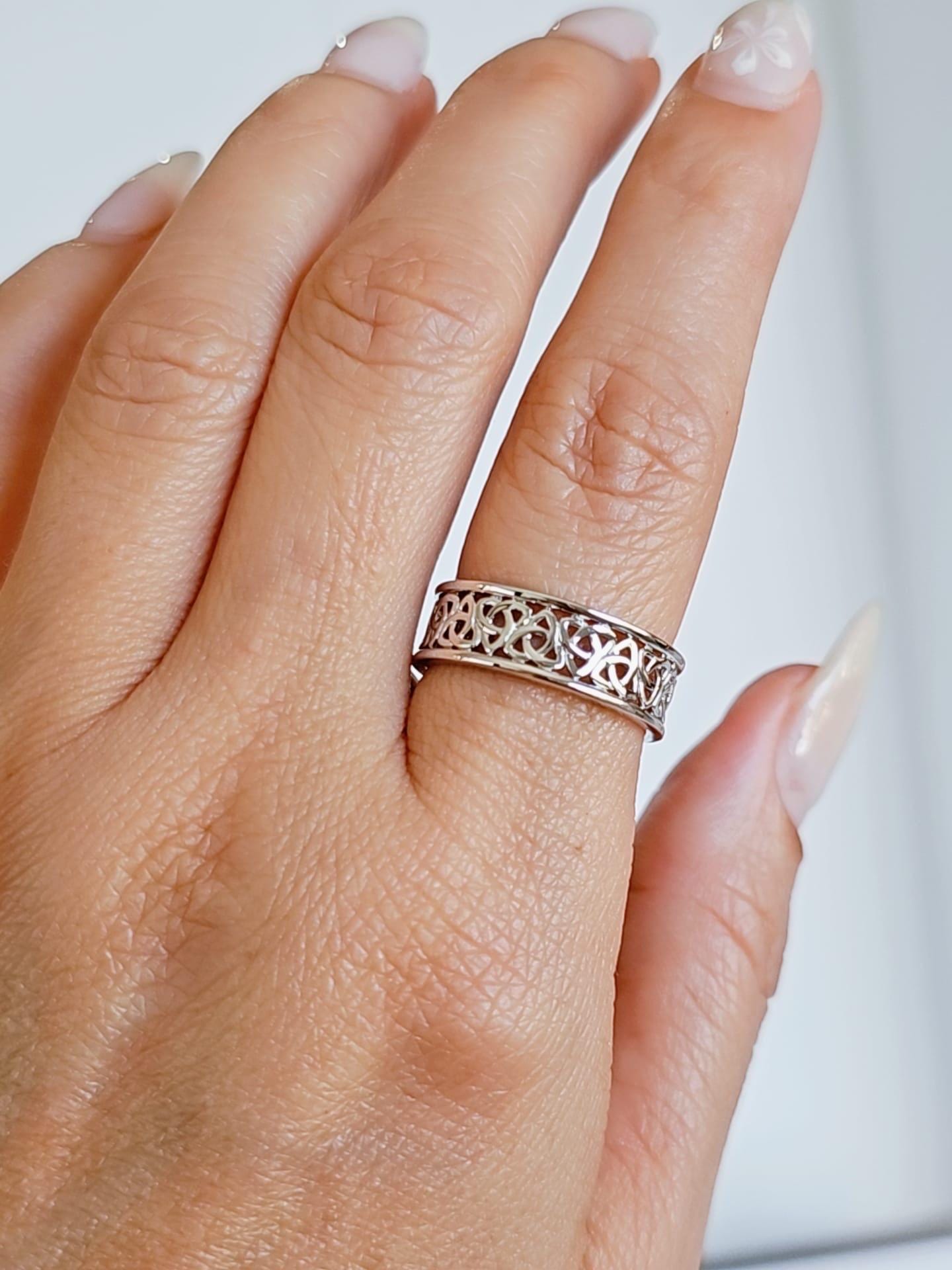 Celtic Outer Rims Sterling Silver Ring Timeless Triquetra Elegance with Ancient Heritage