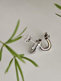 Horseshoe Stud Opal Earrings – Sterling Silver