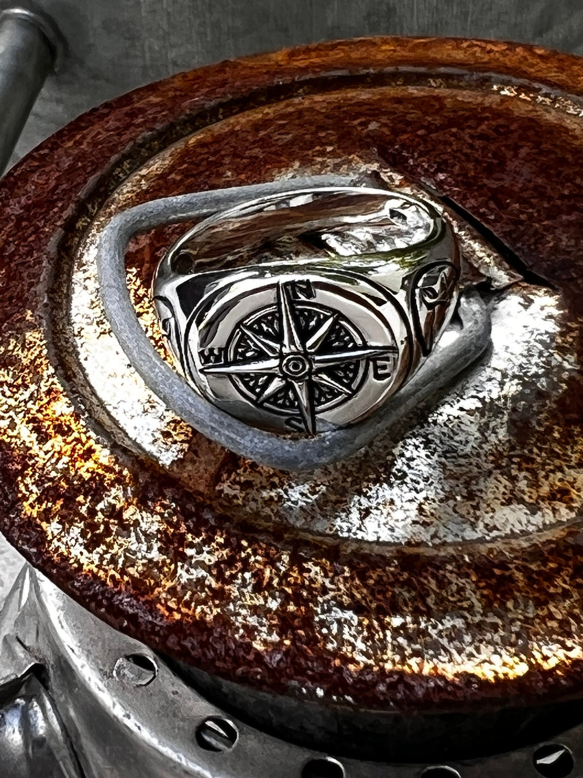 Masculine Compass Men's Ring