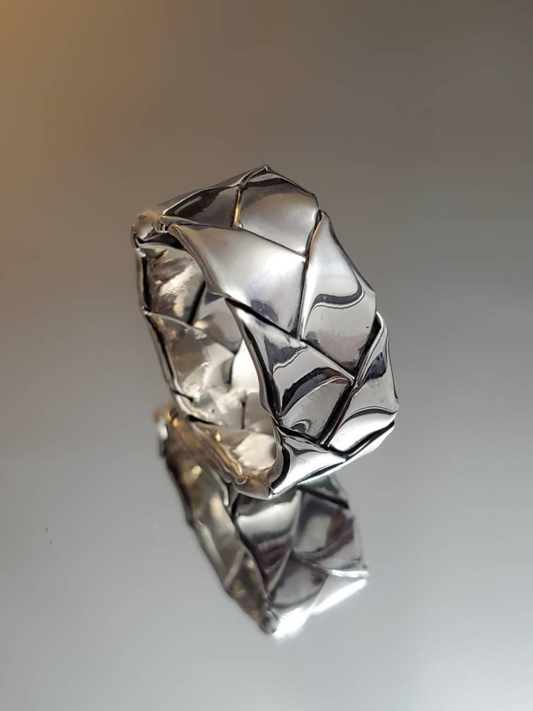 Fold Men's Ring – Sterling Silver with 10mm Band Width