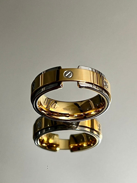 Gold Silver Stainless Steel Flat Head Band 8mm Ring