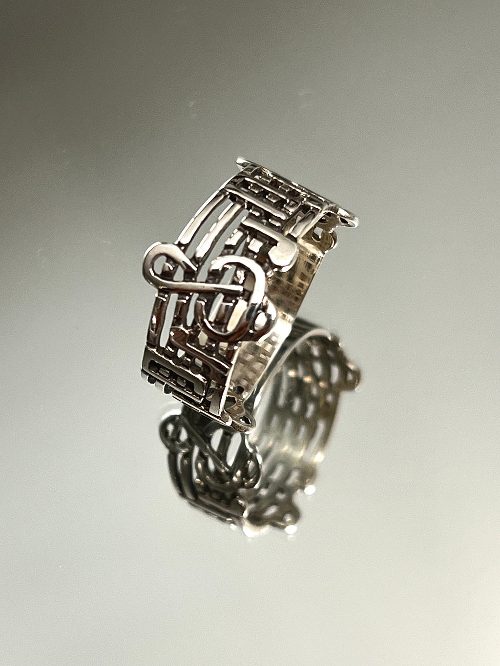 Music Note Ring – Sterling Silver