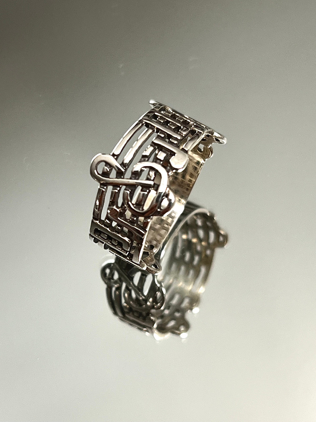 Music Note Ring – Sterling Silver